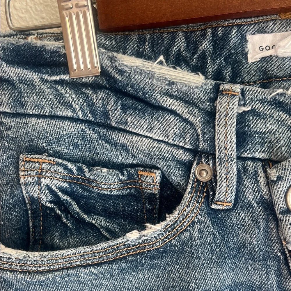 Good American Distressed Denim Jeans SZ 25 - Picture 6 of 9